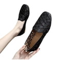 thumbnail image 6 of YHAJDS Closed Toe Flats for Women Solid Color Square Slip On Soft Loafers Casual Daily Work Shoes, 6 of 7