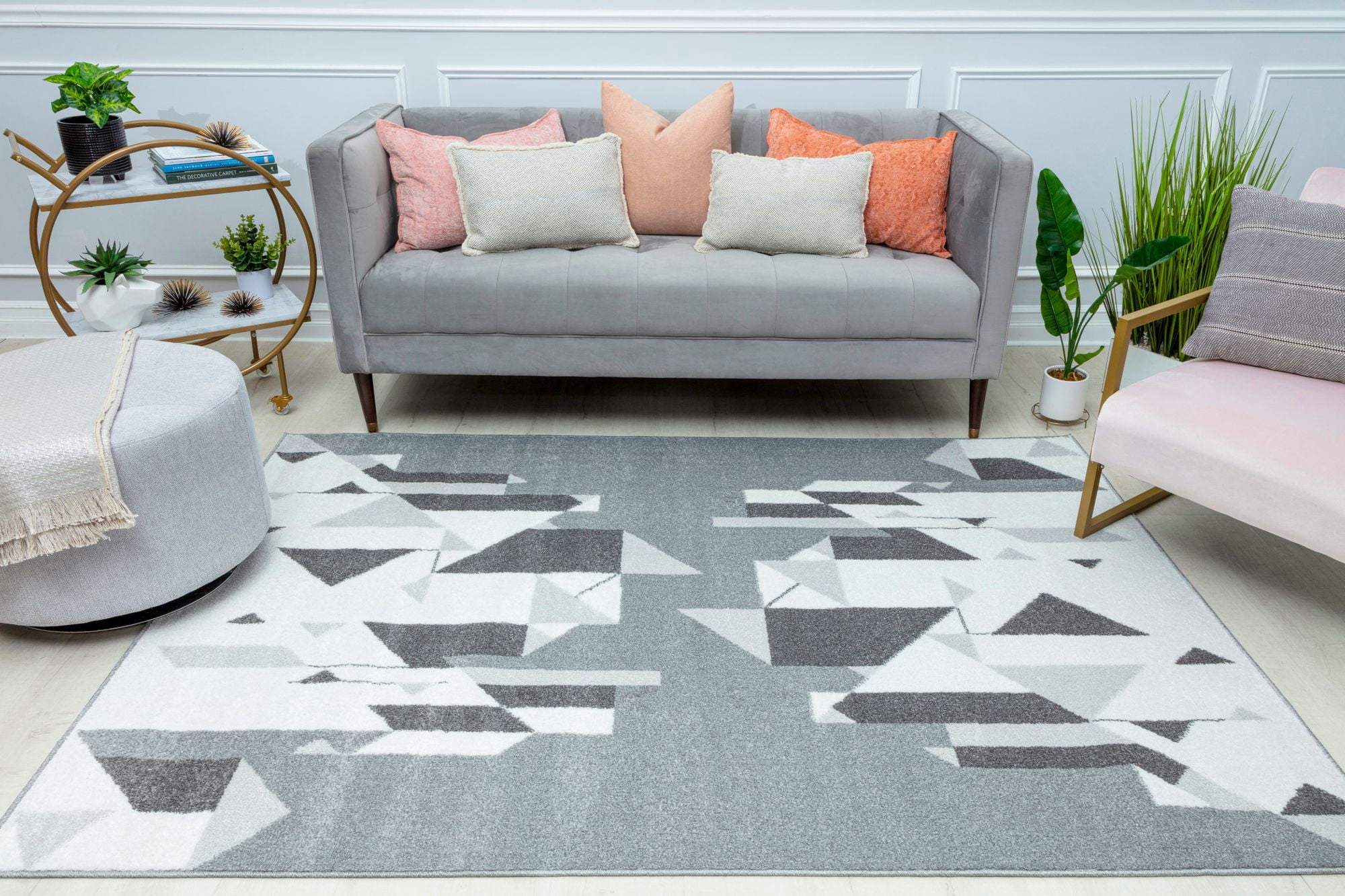 Mason Brooks Azure AZ50B Network Grey Geometric Contemporary Gray Area Rug, 8'3" X 10'0"
