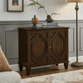 thumbnail image 5 of Keepoman 33.6" Storage Cabinet with Storage, Symmetrical Geometric Accent Display Cabinets and Media Console Credenza, Buffet sideboard for Living Room, Entryway, Dining Room, Kitchen, Walnut, 5 of 8