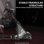 Supllueer Racing Simulator Cockpit With Adjustable Ergonomic Red Seat Fits For Logitech G920 Thrustmaster.Excluding electronic devices