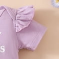 thumbnail image 5 of HCNTES Toddler Baby Girls Daily Loungewear Wear Breathable Short Sleeve Romper Matching Elastic Bottoms Children Kids Girls Summer Outfits Set(L01-Light Purple,12-18 Months), 5 of 6
