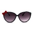 thumbnail image 2 of Child Size Girls Plastic Ribbon Trim Thin Cat Eye Sunglasses Black Smoke, 2 of 4
