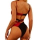 thumbnail image 3 of Traje de baño para mujer, traje de baño sexy dividido, bikini cruzado de dos colores, traje de baño para playa y piscina de verano, 3 of 6