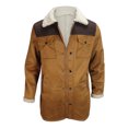 thumbnail image 6 of ZCFZJW Men's Thicken Suede Jacket Handsome Retro Suede Jackets Casual Warm Multi Pocket Zip Long Sleeve Padded Trench Coat Tops S, 6 of 7
