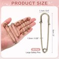 thumbnail image 2 of Uxcell 20 Pcs Grandes Alfileres de Seguridad 2"x 0.4" Broches de Aleación para Ropa Costura Bronce, 2 of 6