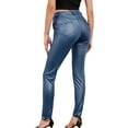 thumbnail image 4 of Women Stretchy Faux PU Leather Pants High Waist Skinny Leggings Elastic Ladies Plus Size Trousers, 4 of 7