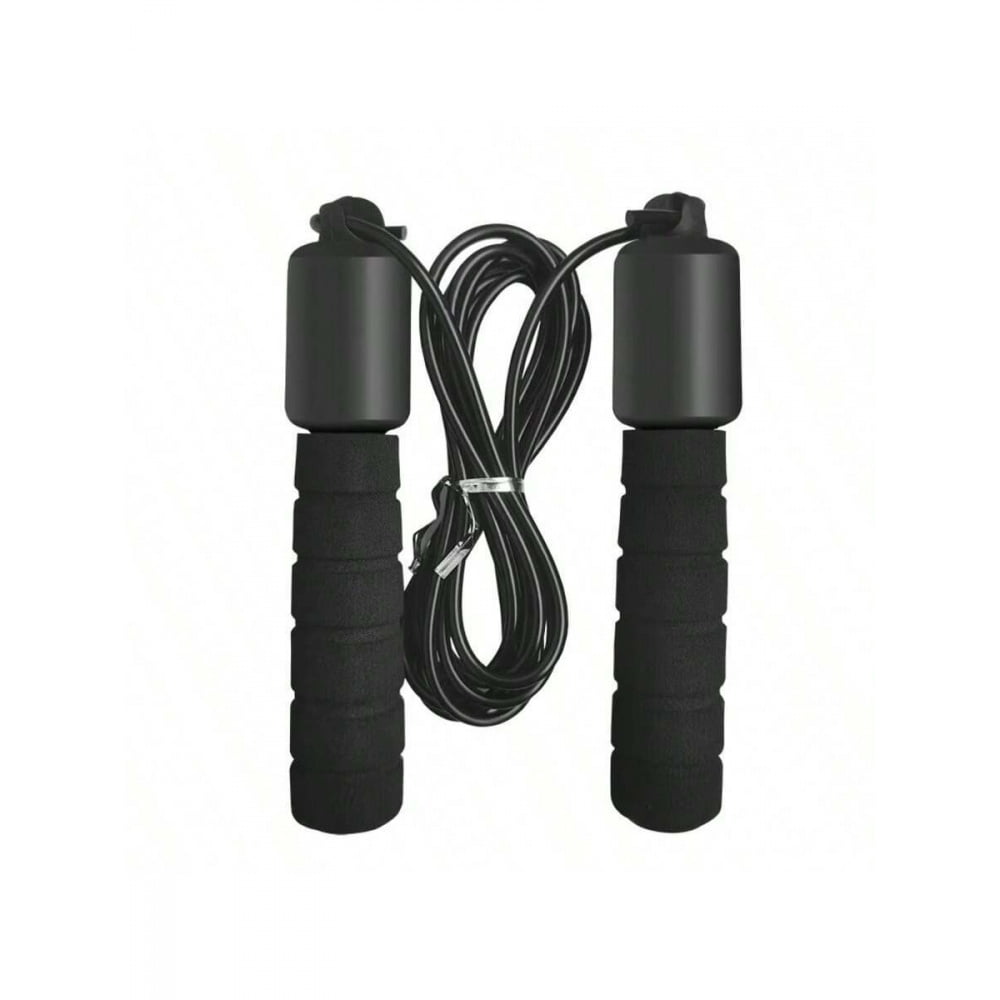 Black Professional Digital Counting Jump Rope With LCD Display, Adjustable Tangle-Free PVC Rope, Non-Slip Ergonomic Handles