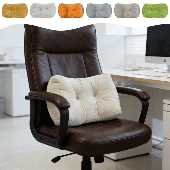 CuiLiyq Back Pillow for Chair, Lumbar Support Pillow for Office, Sofa, Couch Sitting, Back Rest Cushion for Bed Travel (Beige)