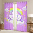 thumbnail image 2 of Feelyou Kawaii Sleeping Unicorn Curtains Pack of 2 (42x84 Each), Fairy Tale Galaxy Curtains Blackout, Teens Kids Boys Girls Bedroom Curtains, Blackout Curtains Bedroom Decor, 2 of 6