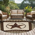 thumbnail image 5 of Country Texas Star Round Area Rug 5 FT, Non Slip Bedroom Area Rug, Brown Farmhouse Vintage Wooden Washable Soft Circular Carpet Non-Shedding Floor Mat for Kitchen Dining Room Foyer Balcony Dorm, 5 of 9