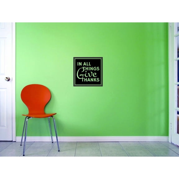 Custom Decals In All Things Give Thanks Wall Art Size: 20 X 20 Inches Color: Black