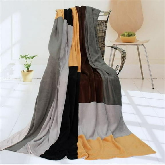 ONITIVA-BLK-064 Onitiva - Sleepless Nights Soft Coral Fleece Patchwork Throw Blanket