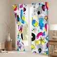 thumbnail image 3 of Homewish Teens Abstract Hippie Memphis Curtains Pack of 2 (42x84 Each),Contemporary Abstract Art Curtains Blackout,Minimalist Geometric Bedroom Curtains,Super Cozy Room Decor, 3 of 6