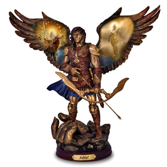 The Bradford Exchange Archangels of Light Bronze Sculpture Collection Issue #28: 'Adriel - God is my Help' Renaissance Art Hand-Painted with Metallic Highlights by Howard David Johnson 10-Inches