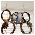 thumbnail image 3 of JTAOT Parrots Hand-Woven Hanging Ring Perch Stand Swing Climbing Toy with Pine Cones Cage Supplies 6 Rings (Double Row), 3 of 9
