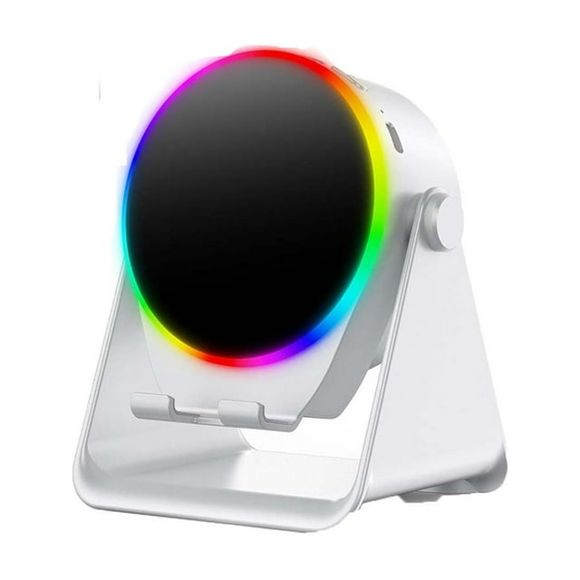 Altavoz inalámbrico de inducción Bluetooth Altavoz Soporte para teléfono celular Luz ambiental Multifuncional Dispositivo Blanco