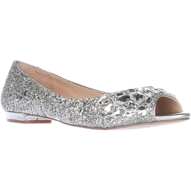 badgley mischka gabrielle crystal buckle slingback flats