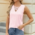 thumbnail image 6 of GERsome Tank Top for Women Loose Fit Sleeveless V Neck Camisole Tops Dressy Casual Eyelet Summer Flowy Shirts Blouse, 6 of 7