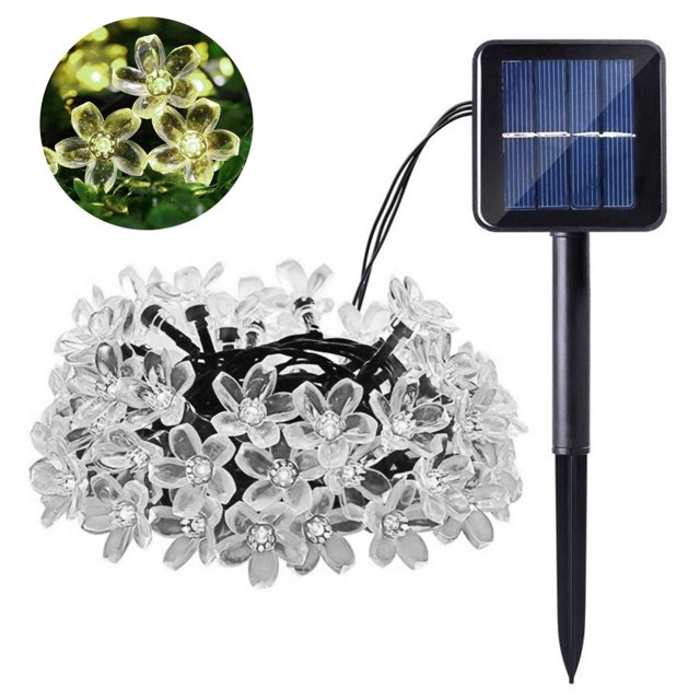 7m IP65 Waterproof Sakura Fairy Solar 50LEDs String Lights Garden Party Decor