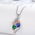 thumbnail image 3 of Taioiat Double Birthstone Necklaces for Women 18K Gold Plated Birthstone Rose Flower Jewelry Anniversary Valentines Day Mother's Day Birthday Gifts for Her Wife Girlfriend Mom, 3 of 7