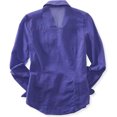 thumbnail image 2 of Aeropostale Camisa transparente con botones para mujer, Púrpura, Mediana, 2 of 2
