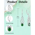 thumbnail image 7 of VESITIM Celtic Dangle Drop Earrings Sterling Silver Gemstones Good Luck Celtic Knot for Women Rhodium Plated Jewelry with May Birthstone Created Emerald, 7 of 7