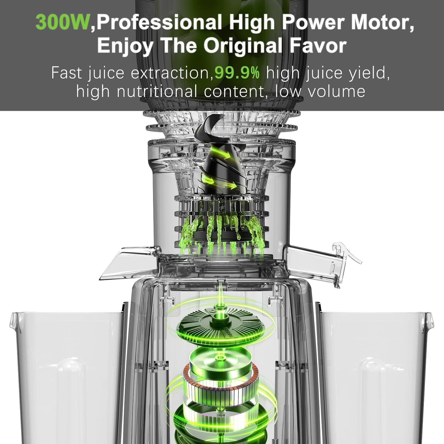Cold Press Juicer – 5.8" -Wide Feed Chute |    Nutrient Retention |   Slow Masticating Juicer for Whole Fruits & Vegetables