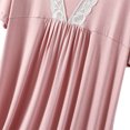 thumbnail image 5 of Tnhcen Plus Size Women's Casual Lace Trim Sleepwear Long Round Neck Dress | Soft Breathable Loungewear for Home & Bedtime | L-2XL, 5 of 7