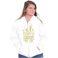 thumbnail image 3 of Cute Spring Happy Easter Bunny Ears Zip Hoodie Sweatshirt Women Brisco Brands S, 3 of 5