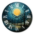 thumbnail image 2 of Designart "Blue Simplicity Moon III" Abstract Collages Oversized Wall Clock, 2 of 5