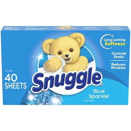 ( set of 8) Snuggle Fabric Softener Dryer Sheets, Blue Sparkle, 40 Count