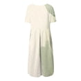 thumbnail image 5 of TSADFHJI Jupe Slip pour Femmes Robe Longue Imprimée Mode Col Rond Teinture sur Nœuds Ample m Vert Clair, 5 of 5