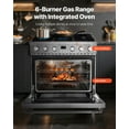 thumbnail image 2 of VEVOR Gas Range Oven, 35.9 Inches Width, Freestanding Stainless Steel Stove and Oven with 6 Sealed Cooktop Burners, Easy Reach Racks, Halogen Light, 6.0 Cu. Ft. Capacity, for Apartment, Home, Kitchen, 2 of 9