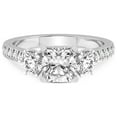 thumbnail image 4 of 4 Carat IGI Certified Cushion Shape Lab Grown Diamond Engagement Ring | 14K White Gold |Tiara Three Stone Diamond Ring | FG-VS1-VS2 Quality Friendly Diamonds, 4 of 5