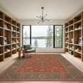 thumbnail image 2 of ODIKA 9'x12' Washable Area Rug Blue Orange Accented Floral Medallion Design Elegant Geometric and Botanical with Border for Master Suite, California King, Under Bed, Non-Shedding, Easy Care, 2 of 7