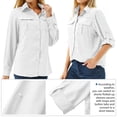 thumbnail image 4 of Camisa de pesca Toumett para mujer con protección solar UPF 50, color blanco, 4 of 8