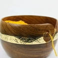 thumbnail image 2 of Wooden Yarn Bowl - Eternal Brass Polished Ring - 6 x 6 x 3 (Small), 2 of 4