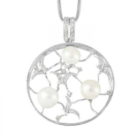 Foreli 0.12CTW Pearl 14K White Gold Necklace
