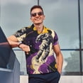 thumbnail image 4 of Vsdgher Astronaut Floating purple Space Polo Shirts for Men, Men's Short Sleeve Stretch Polo Shirt, Shirts for Men-XX-Large, 4 of 6