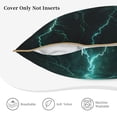 thumbnail image 5 of Fotbe Green Lightning Flash Pattern Velvet Decorative Throw Pillow Covers with Elegant Piping, Soft Plush Cushion Cover for Sofa, Bed, Car, Office-20"x20", 5 of 8