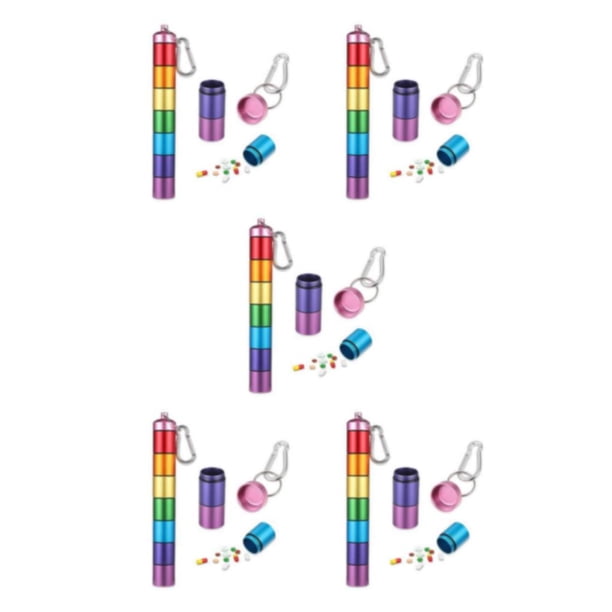 Organizador de pastillas de viaje Billuyoard resistente al óxido color Arcoíris