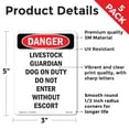 thumbnail image 2 of Livestock Guardian Dog On Duty OSHA Danger Vinyl Decal Label 5 Inch x 3.5 Inch - 5 Pack, 2 of 6