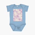 thumbnail image 2 of Luvly Boho Pastel Purple Cream Lilac Flowers Coconut Girl Aesthetics Flower Power Retro Short Sleeve Baby One-Piece, New Born, Baby Shower Gift, New Parents Gift, 2 of 4