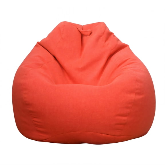 XIBUFE Bean Bag Chair Cover Red - Empty Replacement Shell with Reinforced Stitching, Foldable Fabric Cover for Bedroom Playroom Living Room, Customizable Filling for Kids and Adults