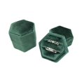 thumbnail image 4 of Caja de anillos YONGSHENG terciopelo hexagonal Premium Vintage Soporte de exhibición doble, 4 of 5