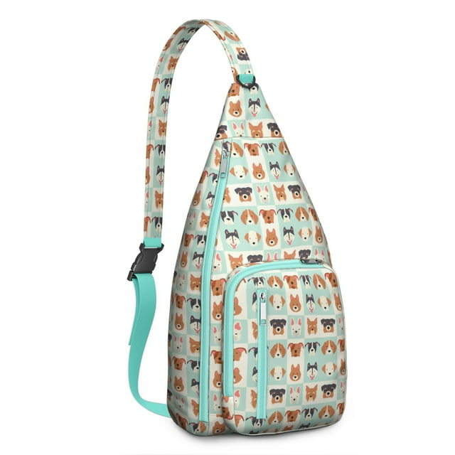 Bone Design Sling Backpack - Fun Dog Lover Gift, Fashionable Crossbody Pack with Multiple Pockets