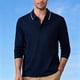 thumbnail image 1 of pstuiky camisetas de manga larga para hombre, Top informal holgado de color liso con medio botón y solapa de manga larga para hombre camisetas de hombre m, 1 of 7