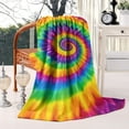 thumbnail image 2 of Rainbow Tie Dye Mandala Pattern Blanket,Comfortable Soft Lamb Wool Throw Blanket,All Season,Warm Lightweight Blankets for Sofa Bed Couch Living Room Chair,60"x80", 2 of 4