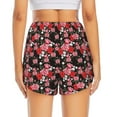 thumbnail image 4 of Uemuo Rose Flowers Pattern Women's Athletic Shorts High Waisted Running Shorts with Liner Pockets Gym Elastic Workout Shorts-Medium, 4 of 9