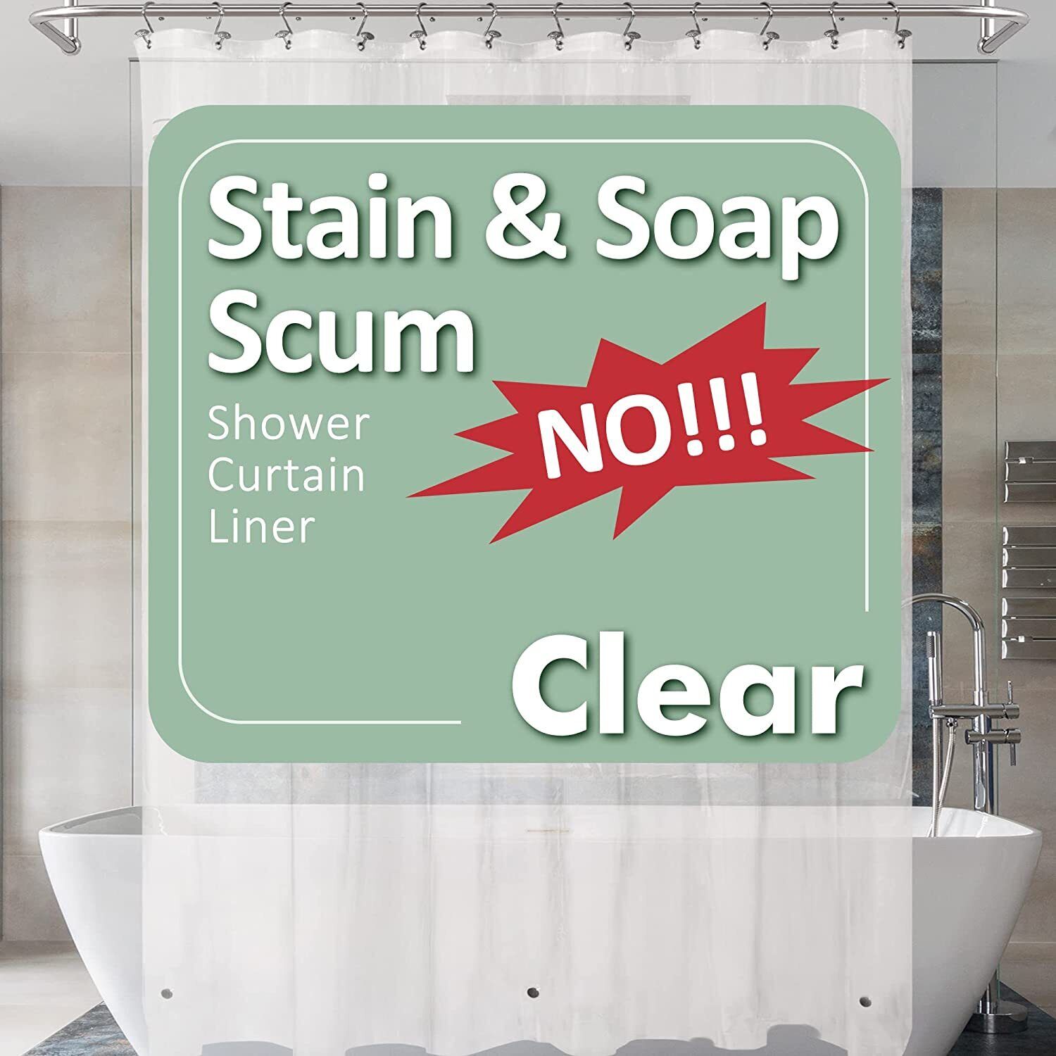 Plastic Shower Liner Clear Premium PEVA Shower Curtain Liner